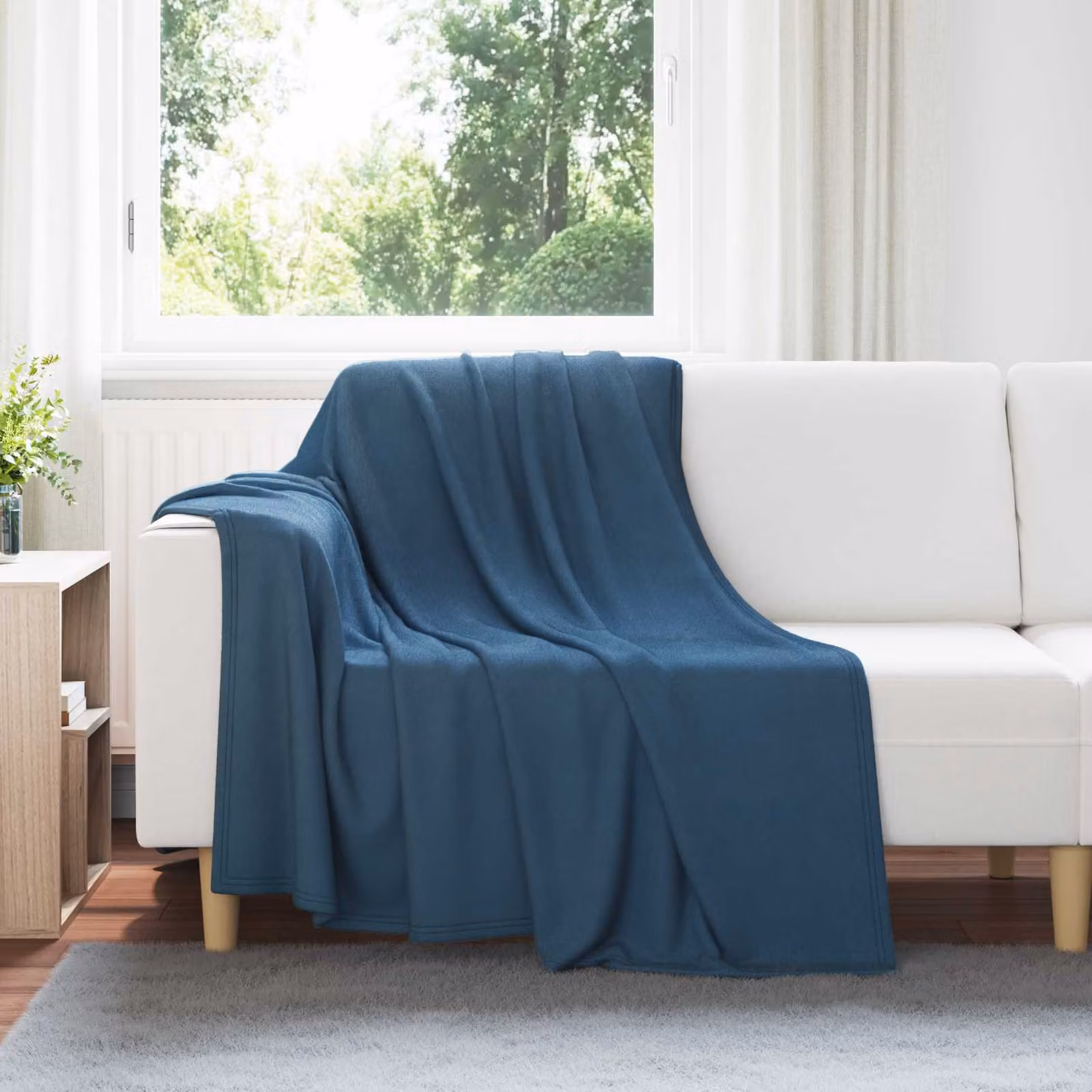 Coperta in pile morbida vidaXL Blu, L 200 cm x P 150 cm
