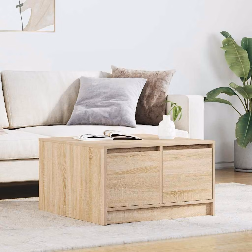 vidaXL Tavolino da Salotto Moderno con Cassetti in Rovere Sonoma, L 70,5 cm x P 70,5 cm x H 40 cm