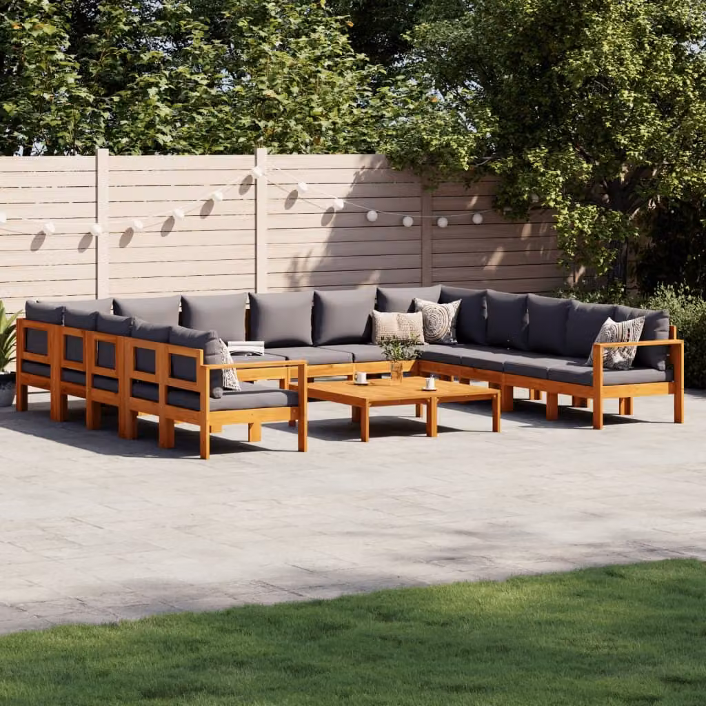 Maison Exclusive - Set Divani da Giardino 10pz con Cuscini Legno Massello Acacia