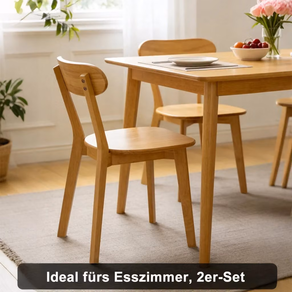 Set di 2 sedie da pranzo REDOM in legno massello stile mid-century colore marrone – 2