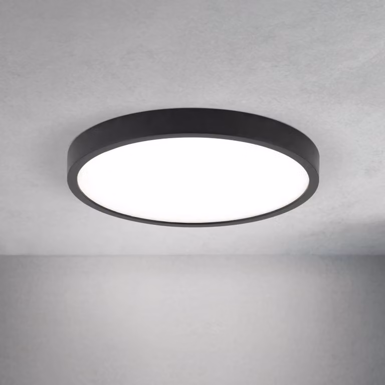 ORION Plafoniera a LED Disc, dimmerabile, Nero, Soggiorno / Sala da pranzo, Alluminio, Moderno, Plafoniera LED