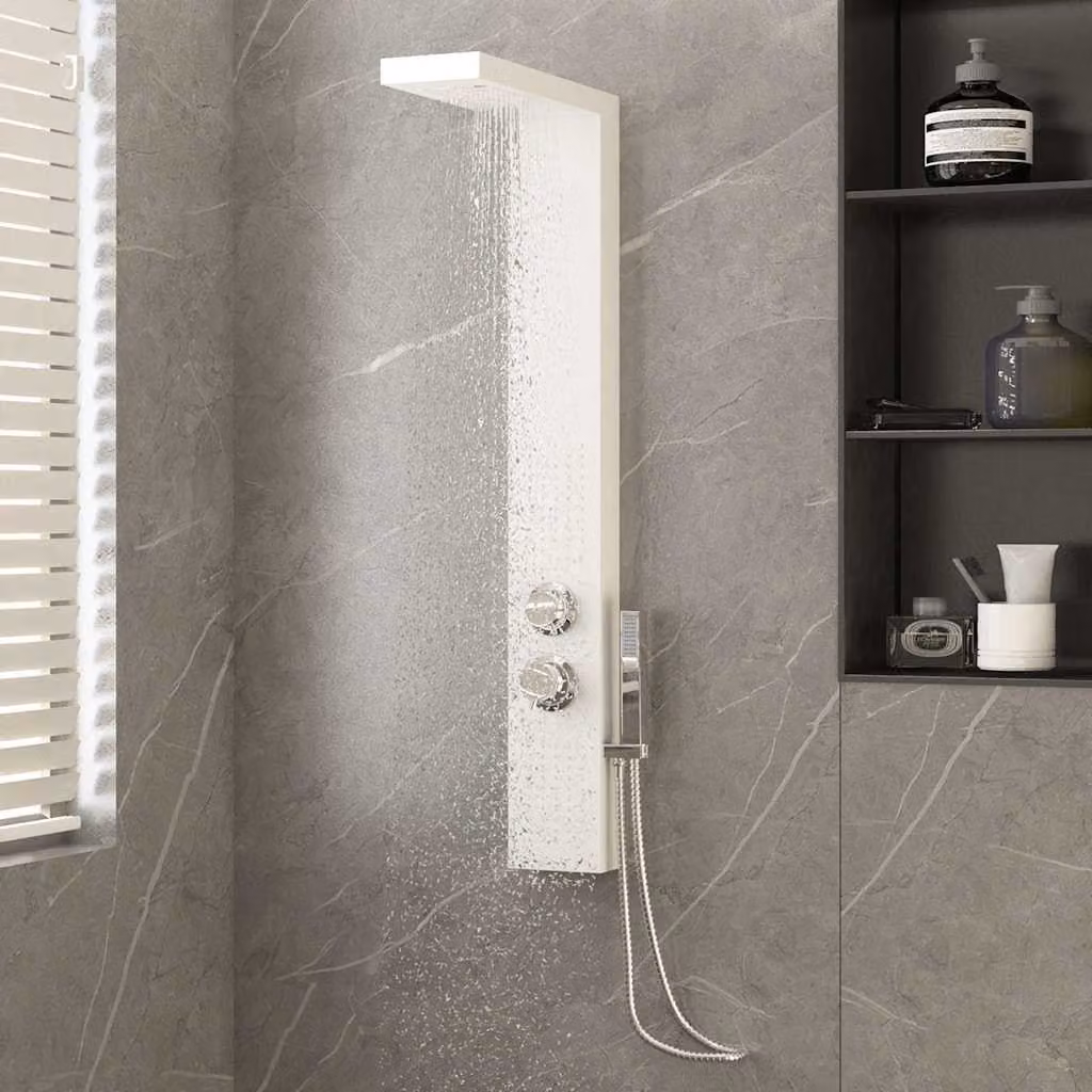Pannello Doccia in Alluminio Bianco vidaXL – 1