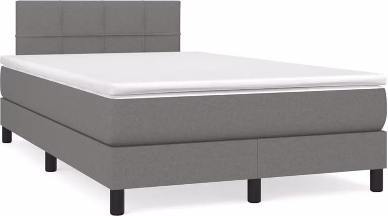 Giroletto a Molle con Materasso Grigio Scuro 120x200 cm Tessuto