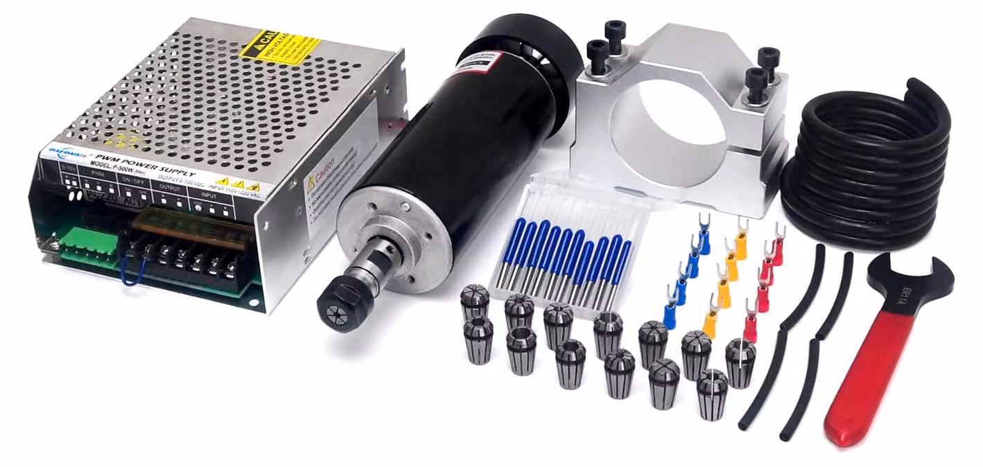 Kit motore mandrino CNC da 500 W, tipo ER11, a spazzole, velocità 0-12000 giri/min