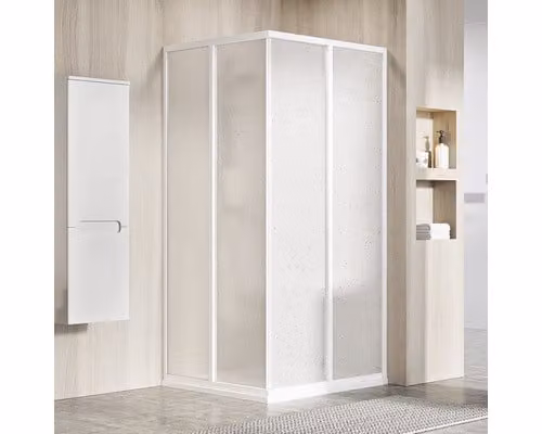 Un lato della cabina doccia RAVAK SRV2-100 195 S bianco+perla 14VA01O211