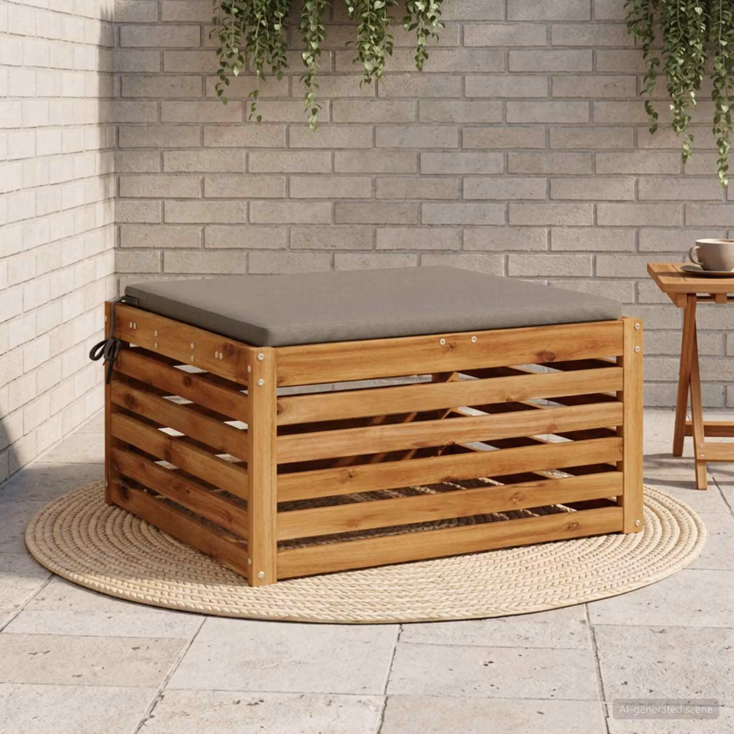 Cuscino per sedia vidaXL SOEST in poliestere grigio con rivestimento lavabile e resistente ai raggi UV