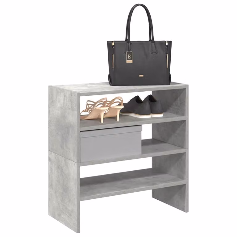 Set di 2 scarpiere impilabili vidaXL in MDF grigio opaco per ingresso, L: 60 cm, P: 30 cm, H: 30,5 cm