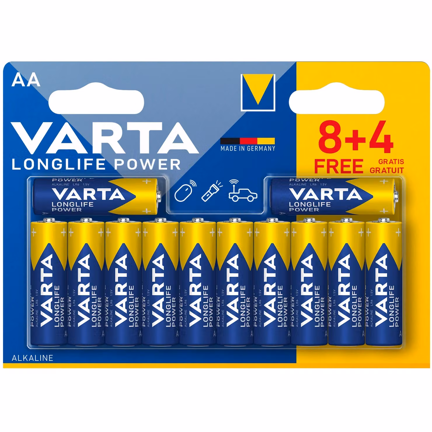 VARTA Pila alcalina High Energy AA Stilo 8+4 pezzi – 2