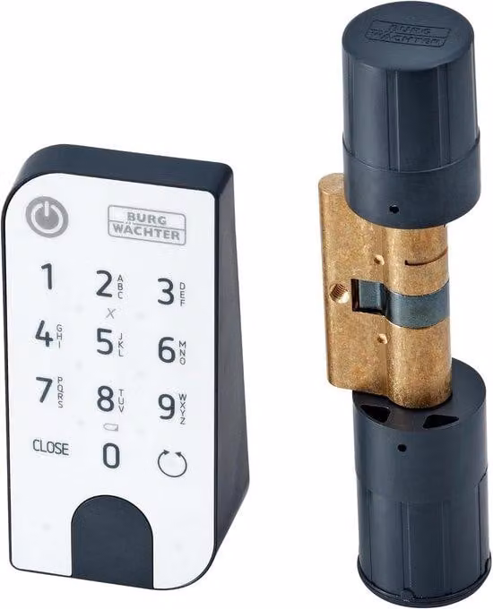 Serratura elettronica con codice numerico e opzioni di comando tramite app