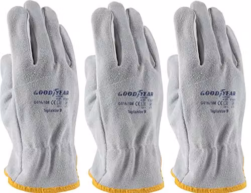 Guanti in pelle pieno fiore e crosta mod.G016/10R taglia 9 bianco Lavoro
