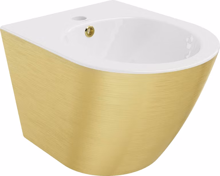 Mexen Lena bidet sospeso, bianco/oro motivo linee - 35224807