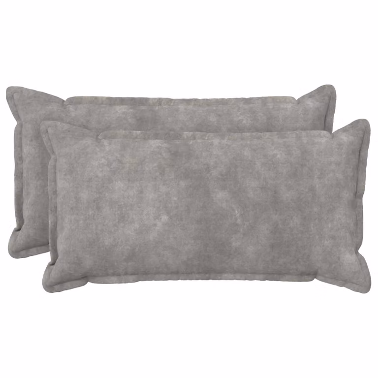 Set di 2 federe vidaXL HOUTEN in microfibra grigio chiaro, L 40 cm x P 80 cm
