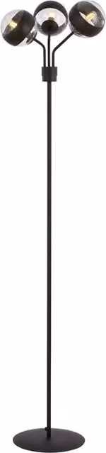 Piantana Moderno Orione Acciaio Nero Trasparente 3 Luci E14 Ip20