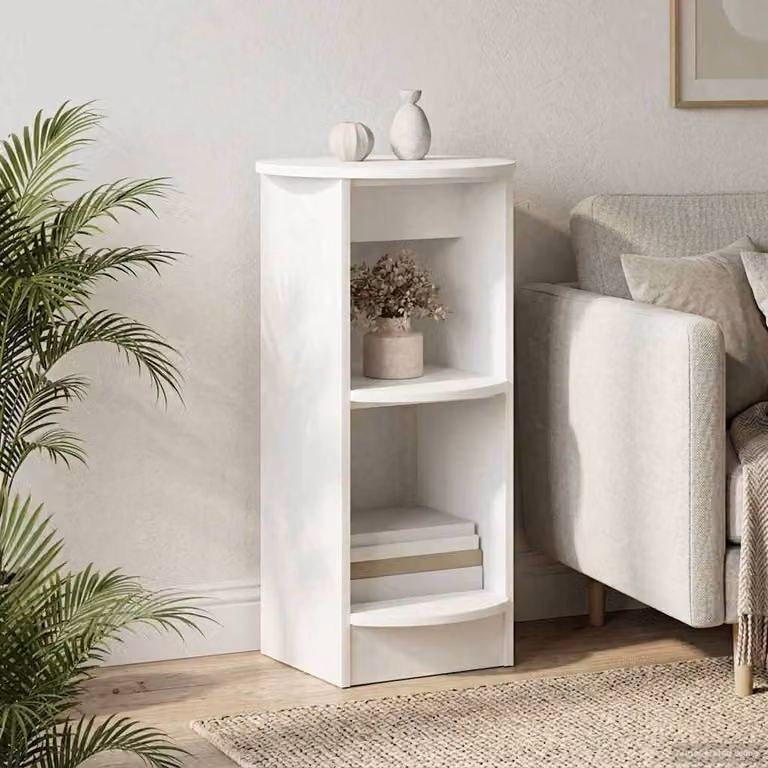 Mobile laterale vidaXL in legno ingegnerizzato bianco opaco L: 75 cm, P: 40 cm, H: 40 cm