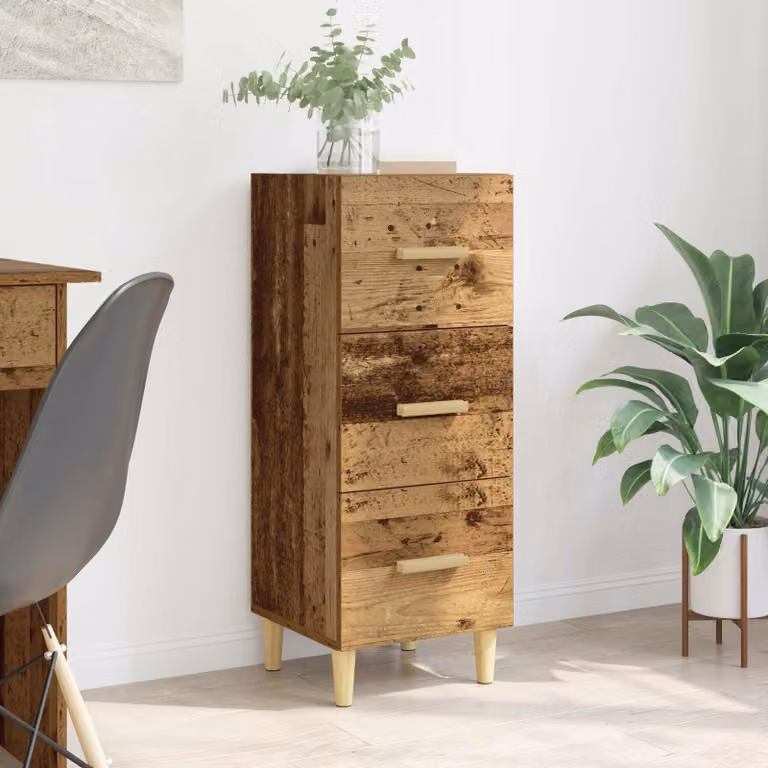 Credenza moderna vidaXL in legno ingegnerizzato color marrone, L 34,5 cm x P 34 cm x H 90 cm