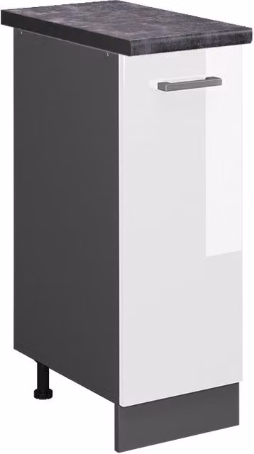 Armadio cucina dispensa alto R-Line Bianco lucido/Antracite 30 cm, PL Antracite Vicco