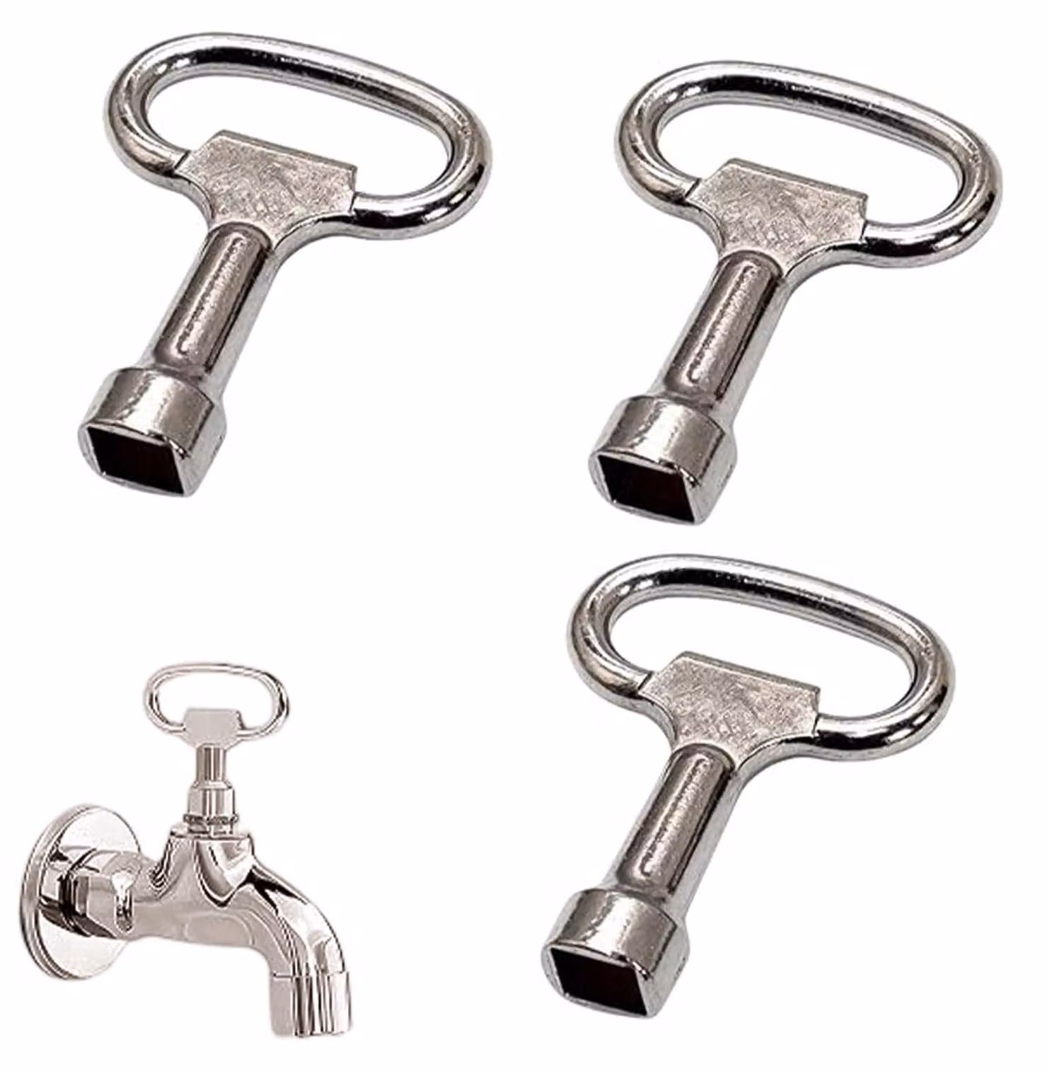 Set di chiavi a brug, 3 pezzi, 8x8 mm, con maniglie a T e a D