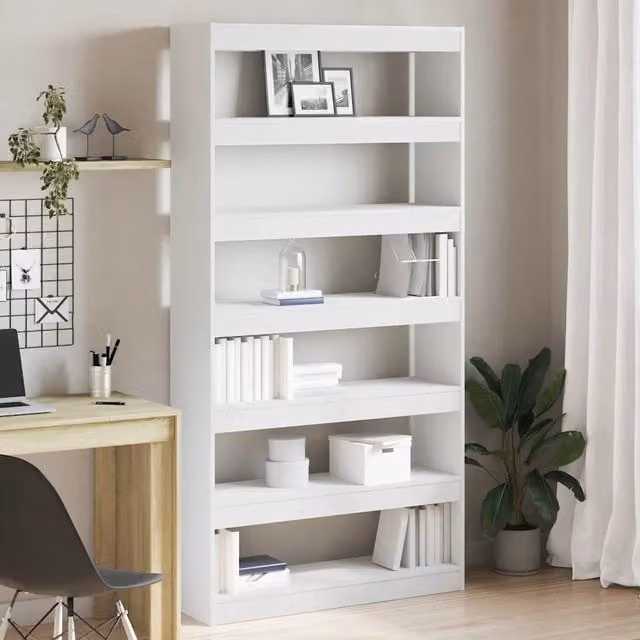 Armadio per Libri 6 livelli 100 x 30 x 198 cm Bianco 3333924
