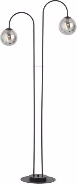 Lampadario Minimal Sharada Acciaio Nero Grigio 2 Luci E14