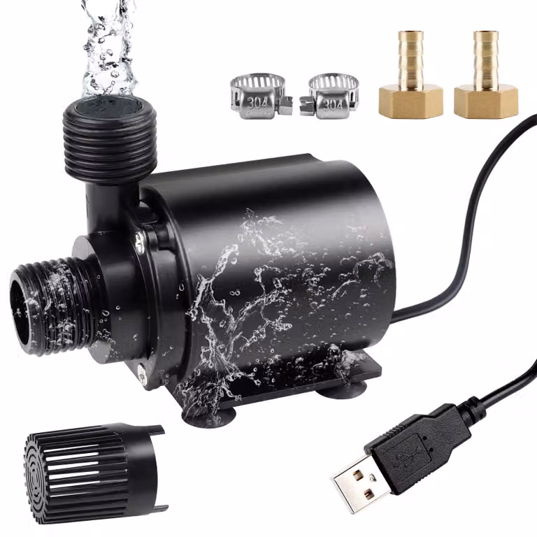 Pompa sommergibile USB per acquari, 500 litri/ora, 4 W, estremamente silenziosa, con cavo da 1,8 metri