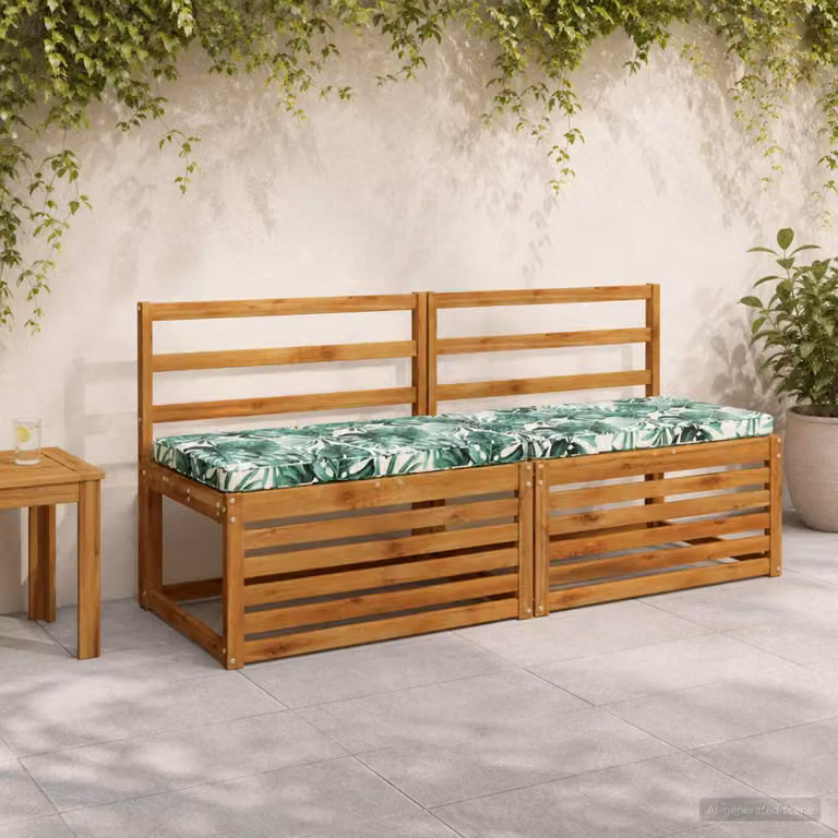 Set di 2 cuscini per panchina vidaXL VUGHT in poliestere verde, lavabili e resistenti ai raggi UV