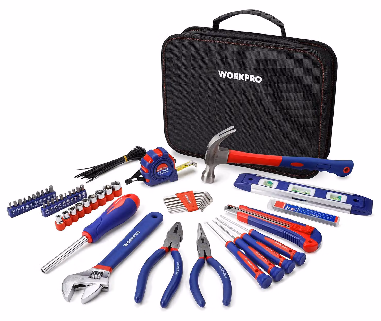 Set di utensili WORKPRO, universale e per uso domestico, valigetta da 100 pezzi