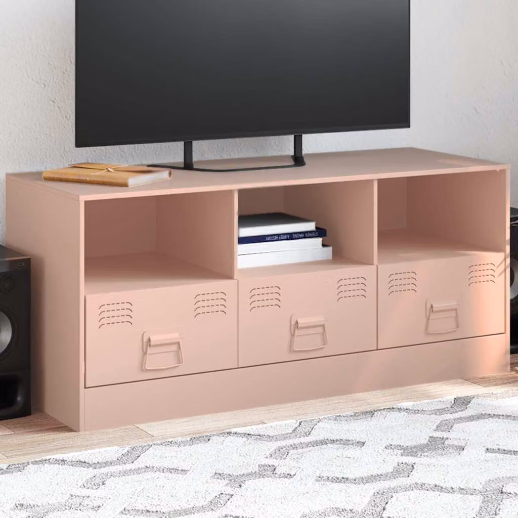 vidaXL Mobile Porta TV Rosa in Metallo e MDF L 99 cm, P 39 cm, H 44 cm
