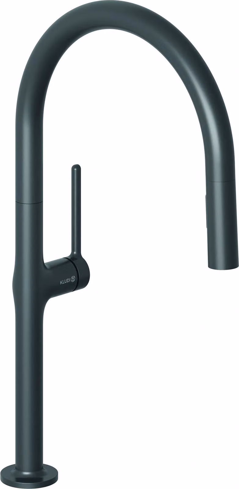 Kludi REEF, miscelatore monocomando per lavello, doccetta estraibile, nero opaco, 1 pz.