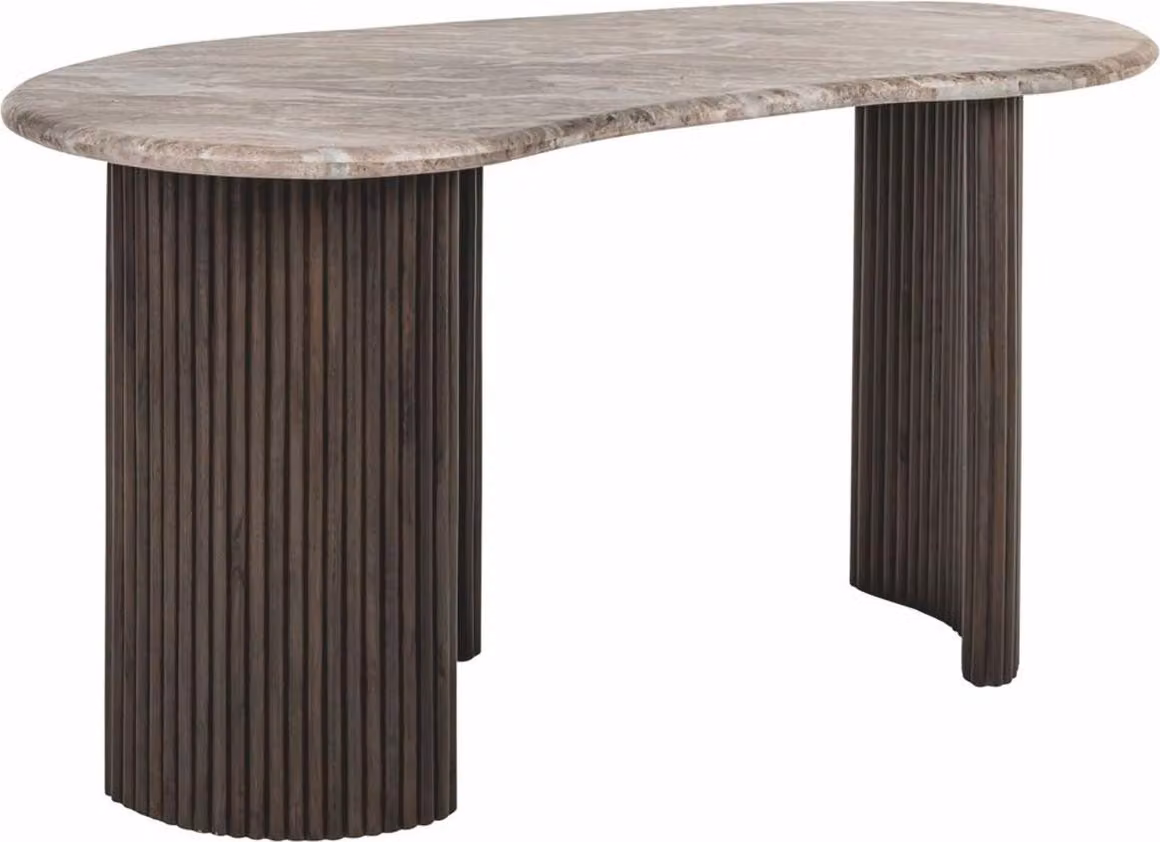 Casa Padrino scrivania con piano in marmo beige/marrone scuro 150 cm - Mobili per ufficio