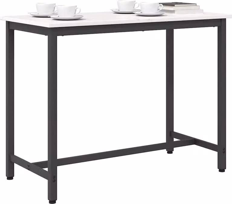 tavolo Bianco 100 x 50 x 77 cm Legno ingegnerizzato e acciaio