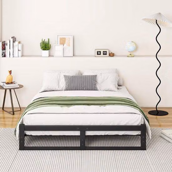 Elegante letto in metallo 120x200 cm con rete a doghe