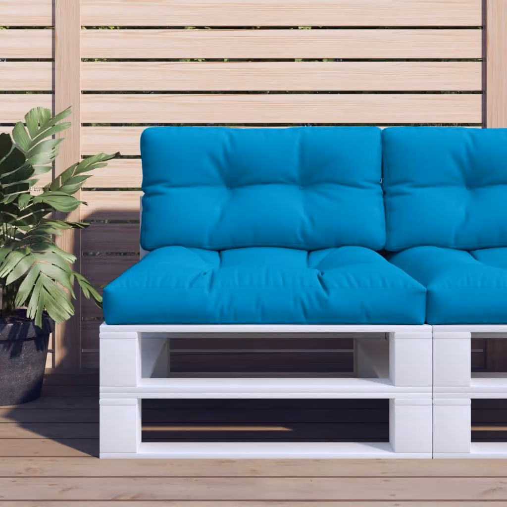vidaXL Cuscino per Pallet Blu in Poliestere, L/P/H: 80 x 40 x 12 cm