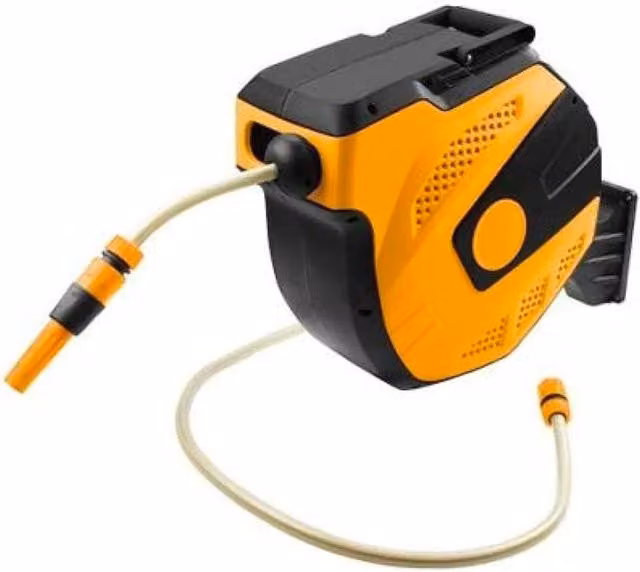 Avvolgitubo automatico da parete Tolsen arancione con tubo da 15 m