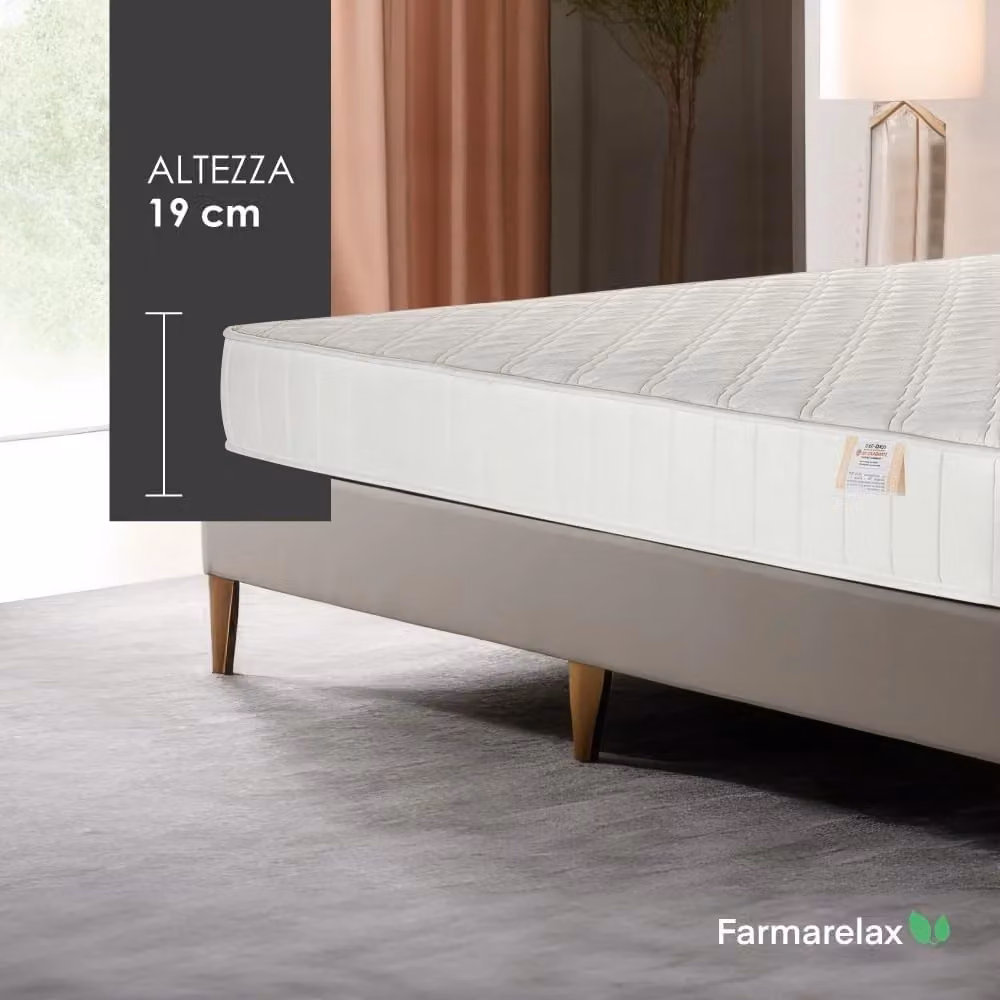 Materasso ortopedico e anatomico in Eliocell Farmarelax, colore bianco, L/P/H: 120 x 190 x 19 cm – 2