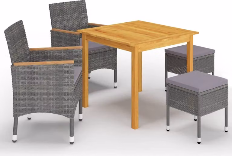 Maison Exclusive - Set da pranzo da giardino 5 pezzi, grigio