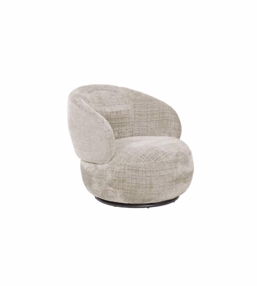 Poltrona Cleo girevole beige 74x83x69 cm design moderno interno