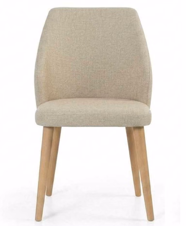 Sedia beige, design moderno, lussuosa, ideale per la sala da pranzo, imbottita, con schienale