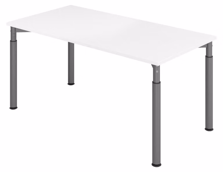 bümö Scrivania Serie-Y - Decorazione: bianco, dimensioni: 160 x 80 cm, struttura: grafite