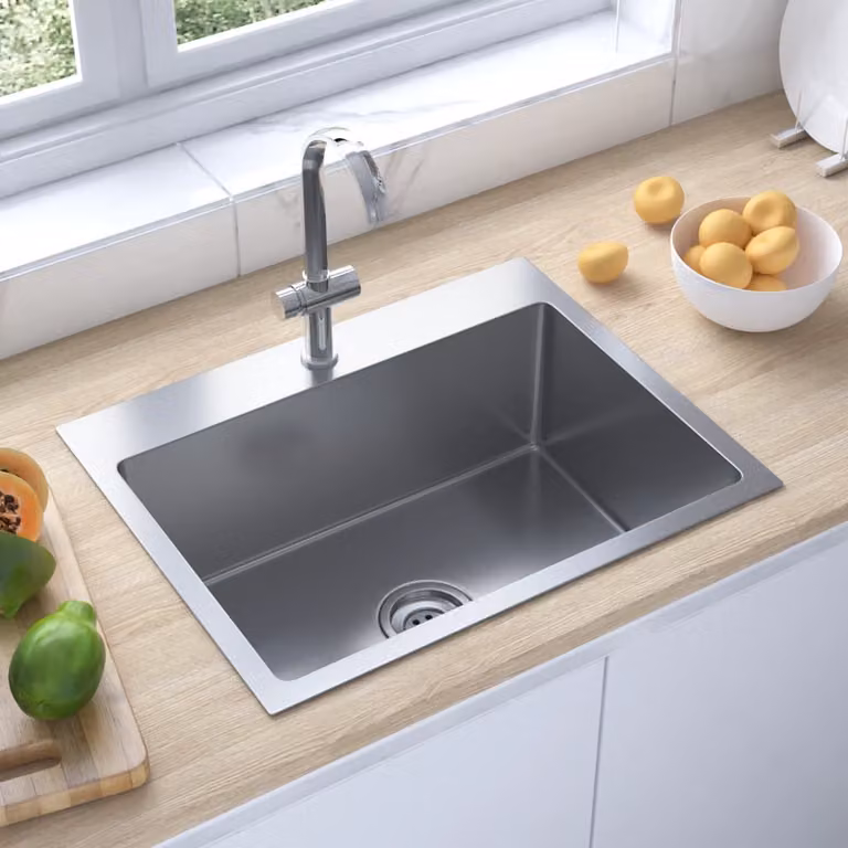 The Living Store Lavello da incasso artigianale in acciaio inox