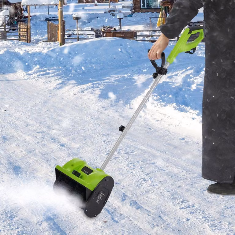 Spazzaneve elettrico - 1200 W - Larghezza di lavoro: 30 cm - Colore: verde - Con lama in nylon