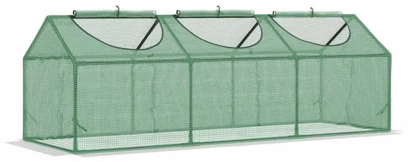 Mini serra per piante con finestre scorrevoli | Colore: Verde | Dimensioni: 60x180x60 cm