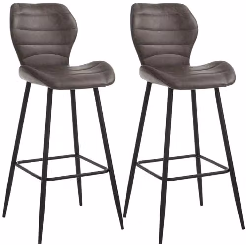 Giordanoshop Set 2 Sgabelli 44,5x46x107,5 cm in Similpelle Marrone