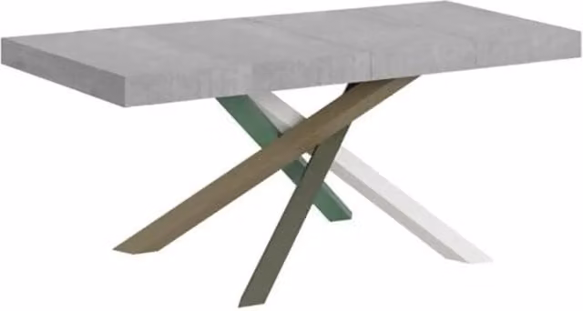Tavolo allungabile Itamoby Volantis Premium colore grigio con gambe multicolore L: 160-420 cm, P: 90 cm