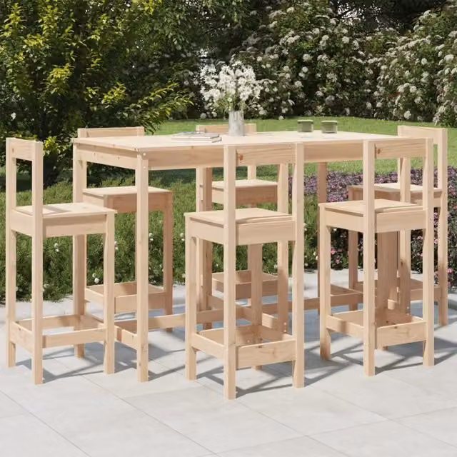 Set Bar da Giardino 7 pz in Legno Massello di Pino 3154760