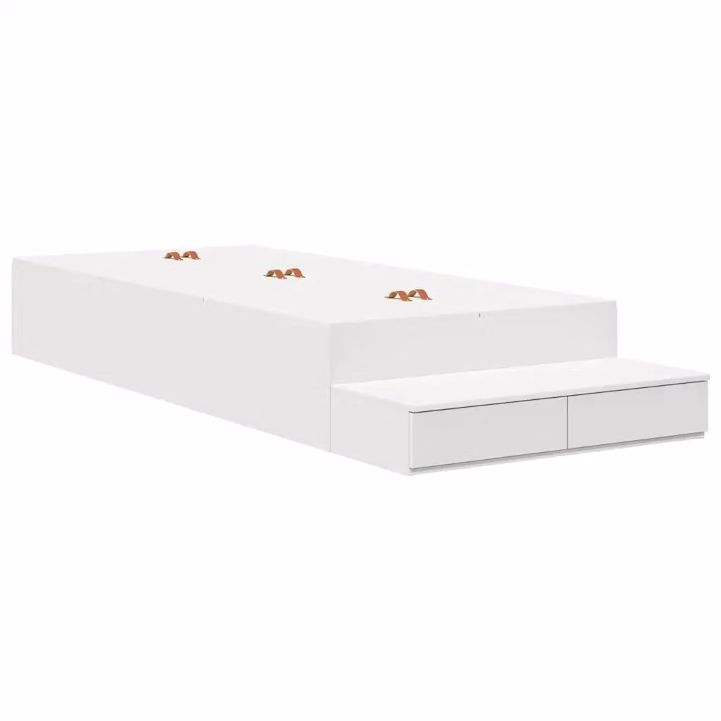 vidaXL Struttura letto moderna con contenitore e cassetto in legno e MDF, Bianco, L 80 x P 200 cm