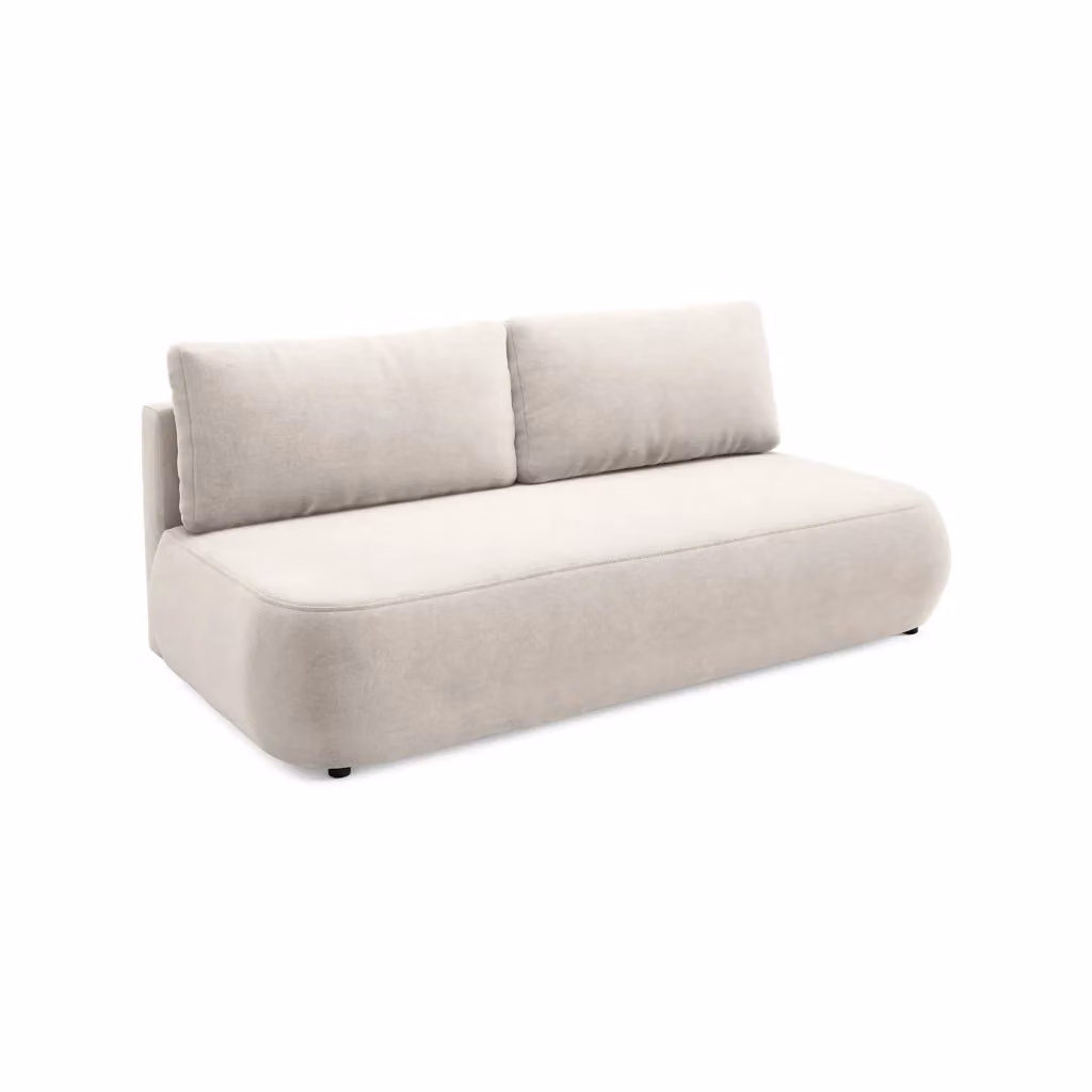 Divano Letto 2 Posti con Contenitore Brugnato DMORA Beige Chiaro L: 210 cm, P: 106 cm – 2