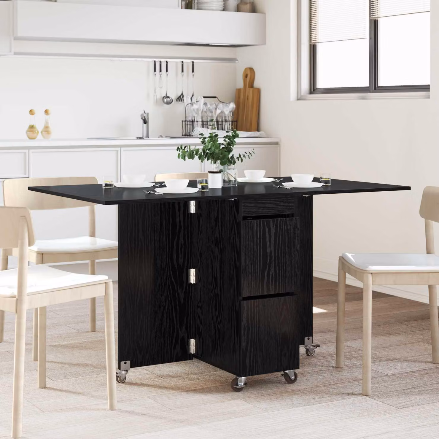 Maison Exclusive - Tavolo da pranzo, dimensioni 140 x 80 x 77 cm, materiale: legno composito, finitura: rovere nero