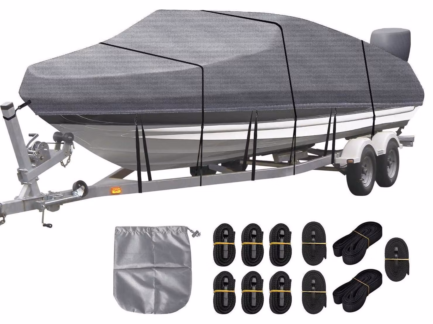 Stivali gonfiabili, tessuto Oxford 420D impermeabile, colore grigio, dimensioni adatte a imbarcazioni da 11-13ft