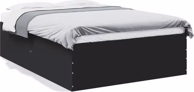 Letto matrimoniale | Letto per adulti | Giroletto Nero 120x190 cm in Legno Multistrato