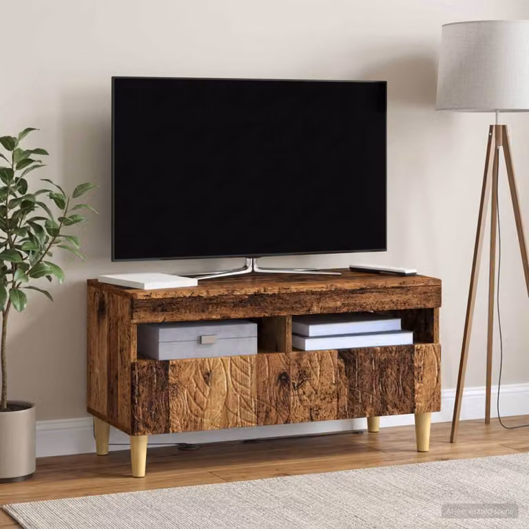 Mobile TV Stand vidaXL in legno antico e legno ingegnerizzato marrone per soggiorno